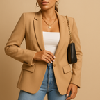 Tailored Women's Blazer in Premium Fabric - Classic Fit for Office and Casual Wear