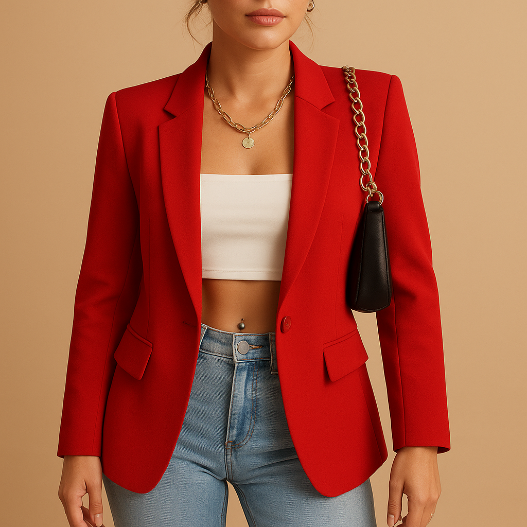 Tailored Women's Blazer in Premium Fabric - Classic Fit for Office and Casual Wear