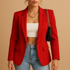 Tailored Women's Blazer in Premium Fabric - Classic Fit for Office and Casual Wear