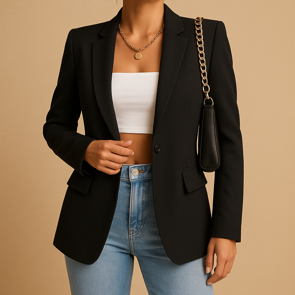 Tailored Women's Blazer in Premium Fabric - Classic Fit for Office and Casual Wear