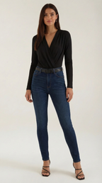 V-Neck Body Blouse for Women - Lightweight Fabric, Casual Style, Perfect for Everyday Wear