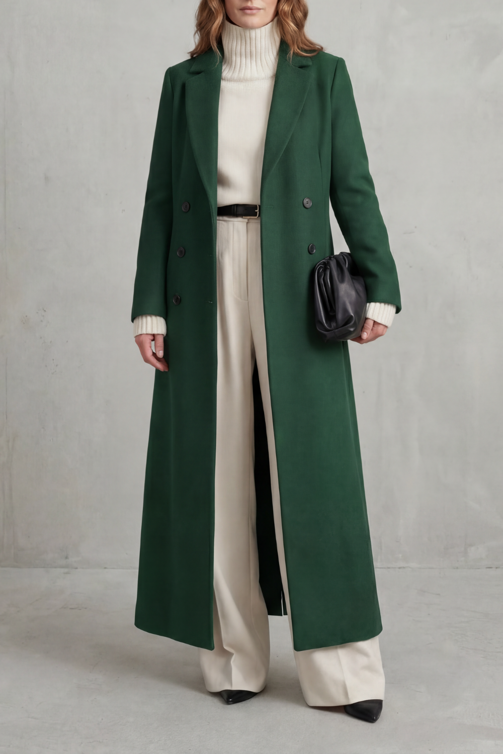 Women's Long Wool Coat – Custom-Fit, Stylish for Office, Casual Wear