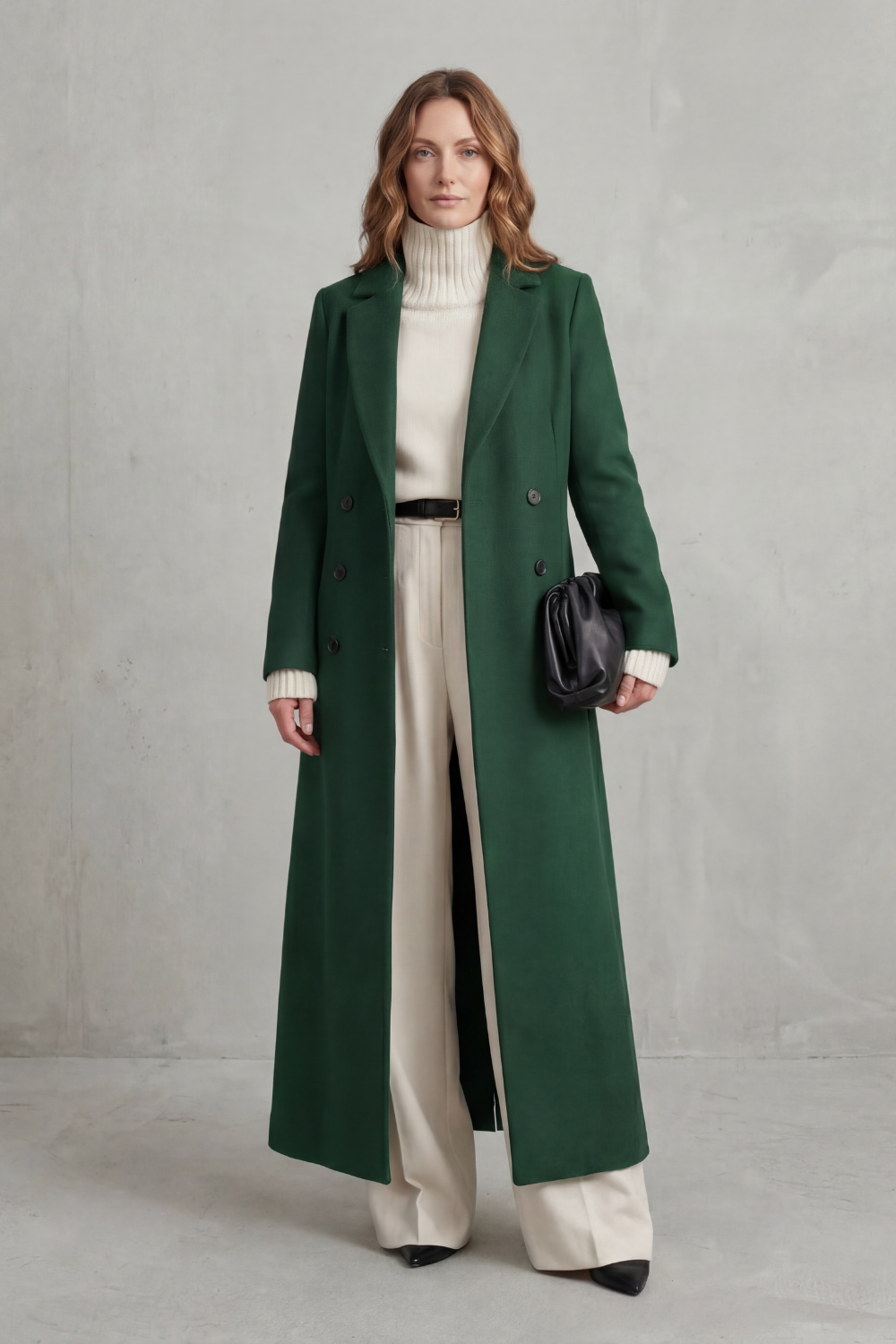 Women's Long Wool Coat – Custom-Fit, Stylish for Office, Casual Wear