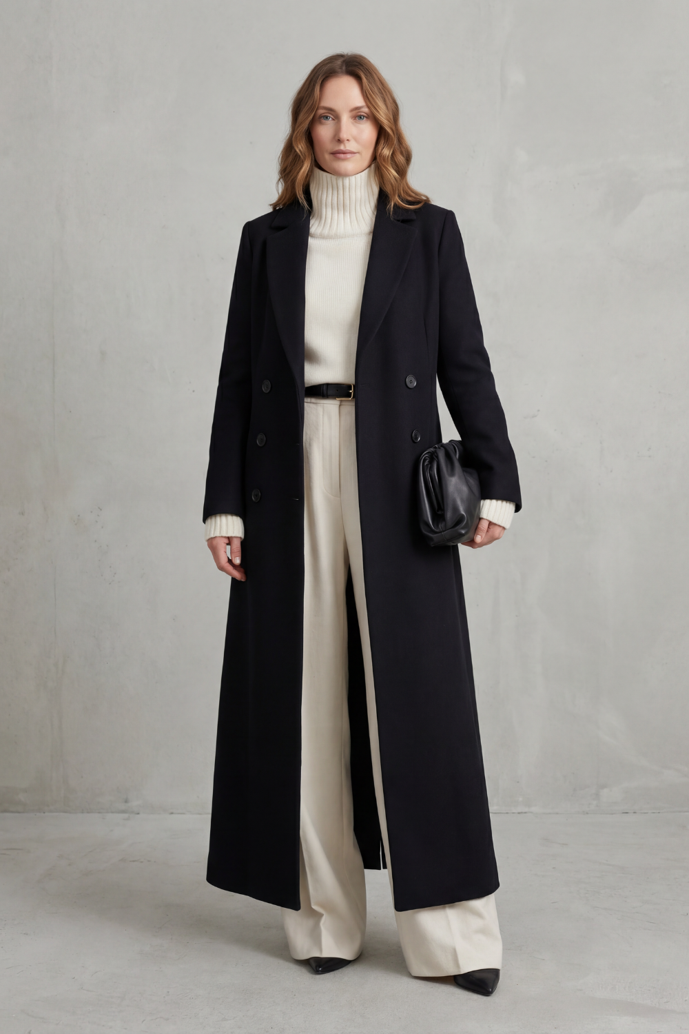 Women's Long Wool Coat – Custom-Fit, Stylish for Office, Casual Wear