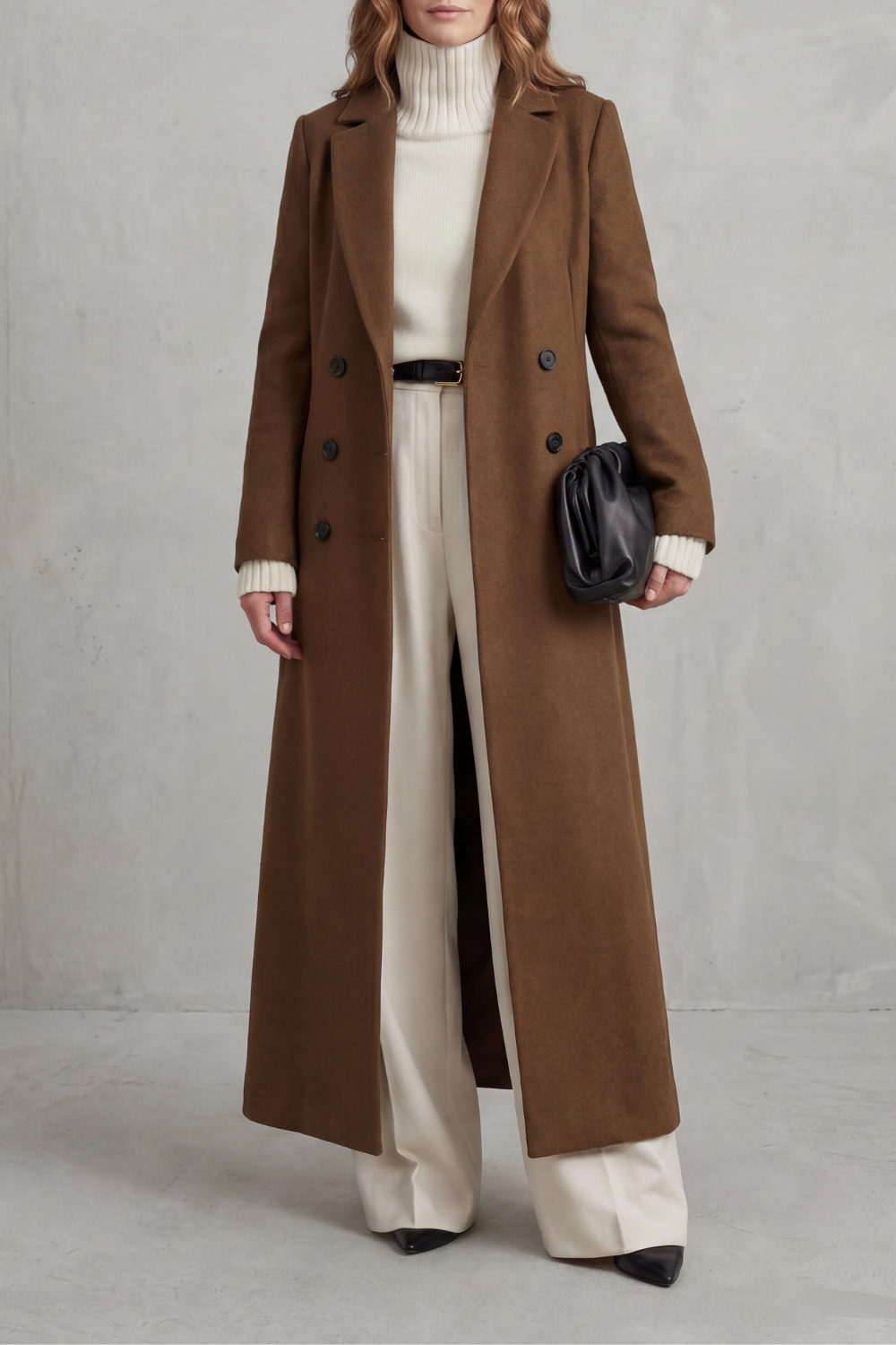 Women's Long Wool Coat – Custom-Fit, Stylish for Office, Casual Wear