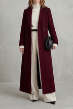 Women's Long Wool Coat – Custom-Fit, Stylish for Office, Casual Wear