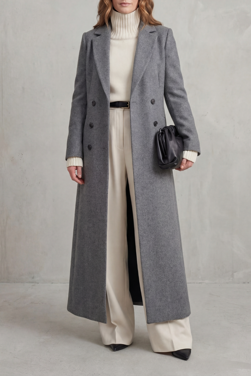 Women's Long Wool Coat – Custom-Fit, Stylish for Office, Casual Wear