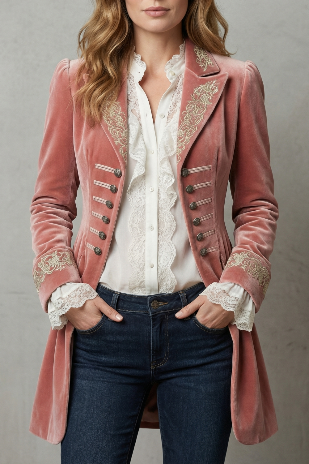 Vintage-Inspired Embroidered Long Coat – Casual Wear, Stylish Layering