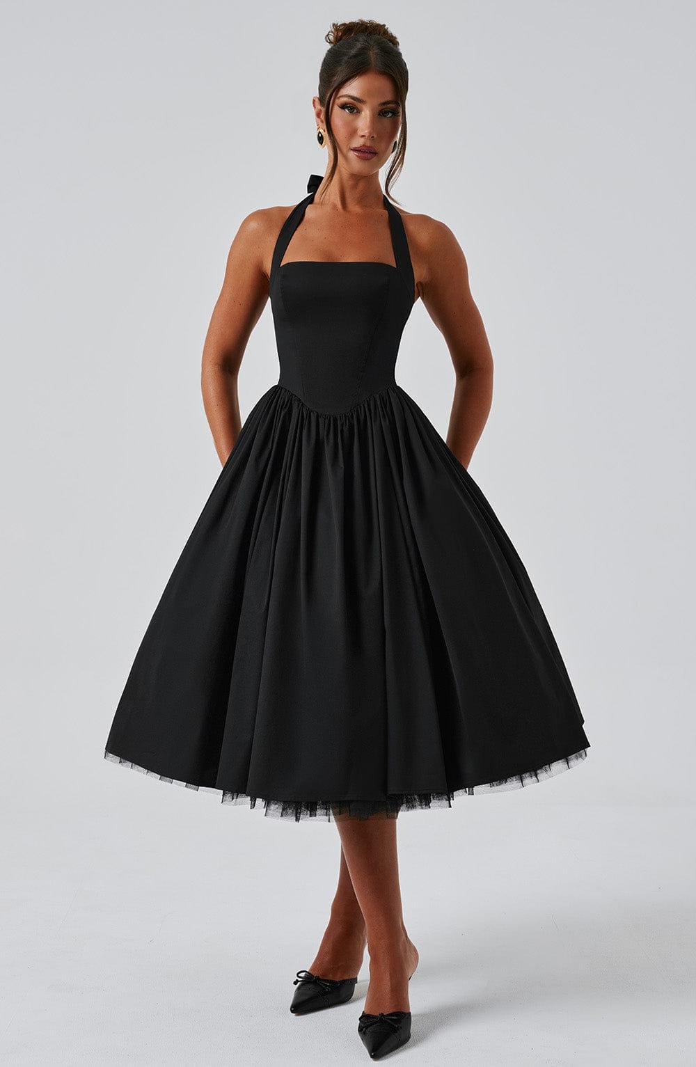 Wedding Guest Midi Dress - Soft Fabric, Elegant Design for Formal Events