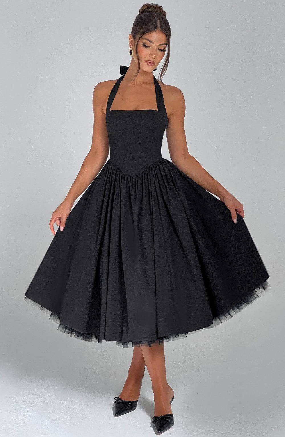 Wedding Guest Midi Dress - Soft Fabric, Elegant Design for Formal Events
