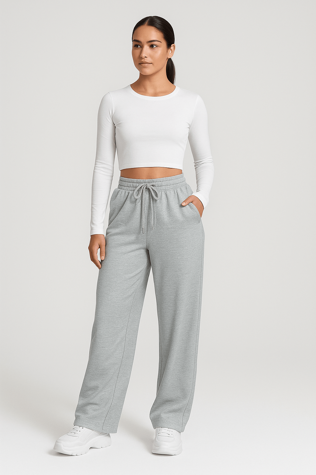 Wide Leg Joggers for Women | Soft Cotton Blend | Casual Everyday Wear