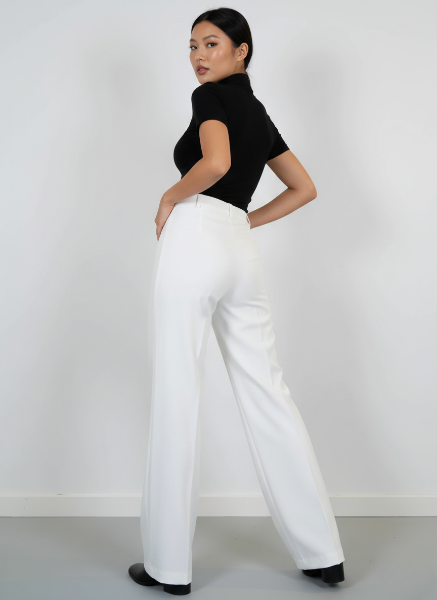 Wide-Leg Trousers with Crease-Resistant Fabric for Effortless Style in Casual or Office Wear