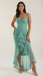 Wisteria Floral Maxi Dress in Lightweight Fabric for Casual or Formal Wear - Perfect for Summer Events and Gatherings