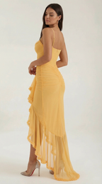 Wisteria Floral Maxi Dress in Lightweight Fabric for Casual or Formal Wear - Perfect for Summer Events and Gatherings