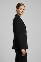Damen Doppelt-Überwurf Blazer mit Gold-Ton Knopfdetails – Büro, Alltag