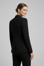 Damen Doppelt-Überwurf Blazer mit Gold-Ton Knopfdetails – Büro, Alltag