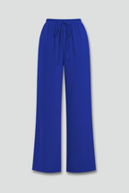 Palazzo Trousers with Drawstring Waist and Side Pockets – Casual, Office
