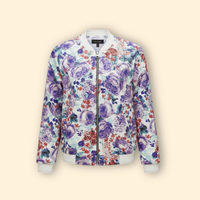 Women's Printed Bomber Jacket – Ribbed Cuffs