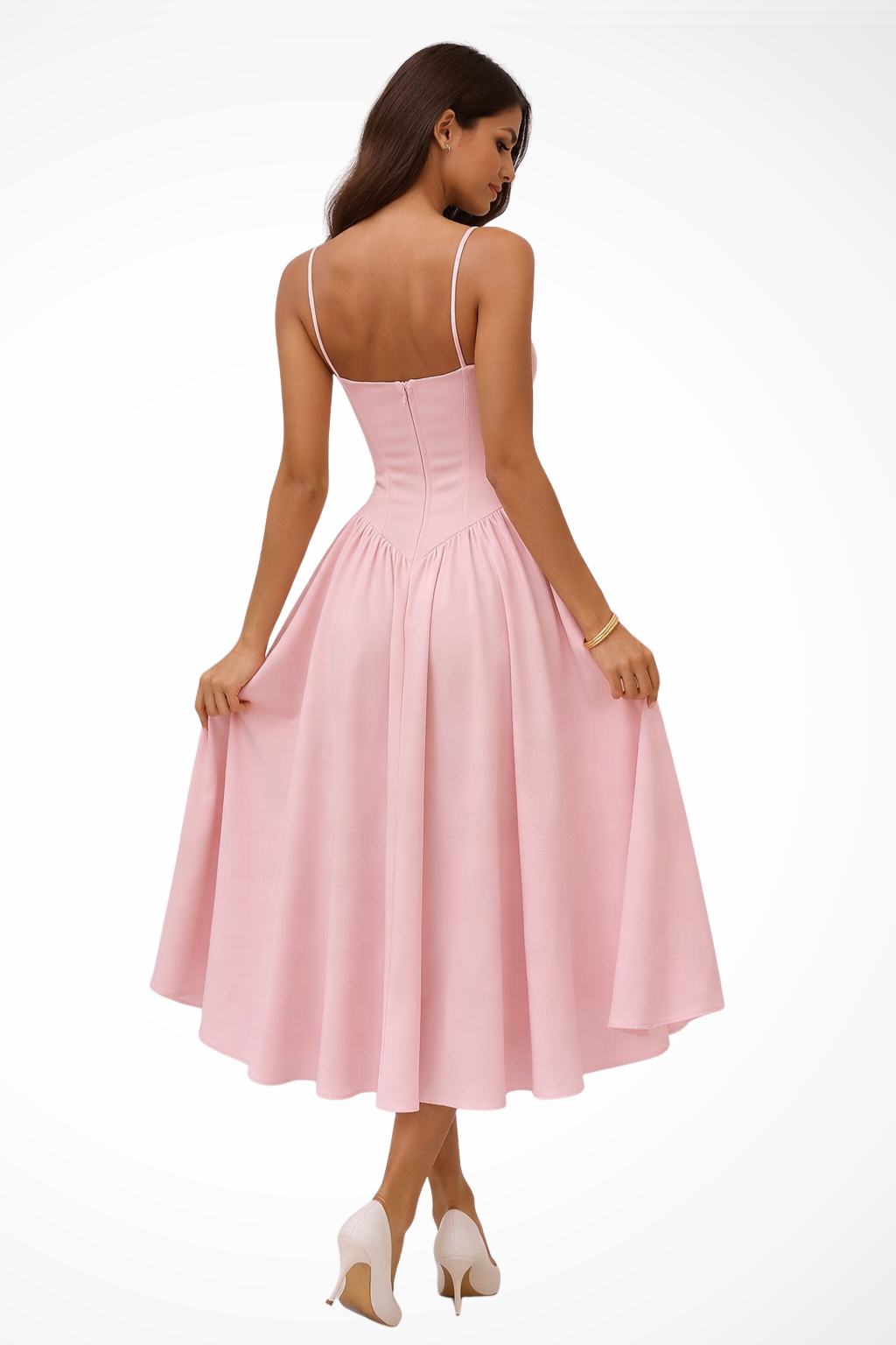 Women's A-Line Midi Corset Dress | Elegant Wedding Guest Attire
