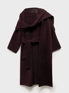 Women's Bordeaux Wrap Coat – Stylish, Warm, Perfect for Casual or Office Wear