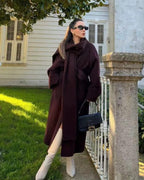 Women's Bordeaux Wrap Coat – Stylish, Warm, Perfect for Casual or Office Wear