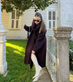 Women's Bordeaux Wrap Coat – Stylish, Warm, Perfect for Casual or Office Wear