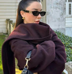 Women's Bordeaux Wrap Coat – Stylish, Warm, Perfect for Casual or Office Wear