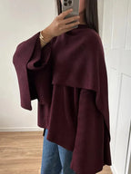 Women's Bordeaux Wrap Coat – Stylish, Warm, Perfect for Casual or Office Wear