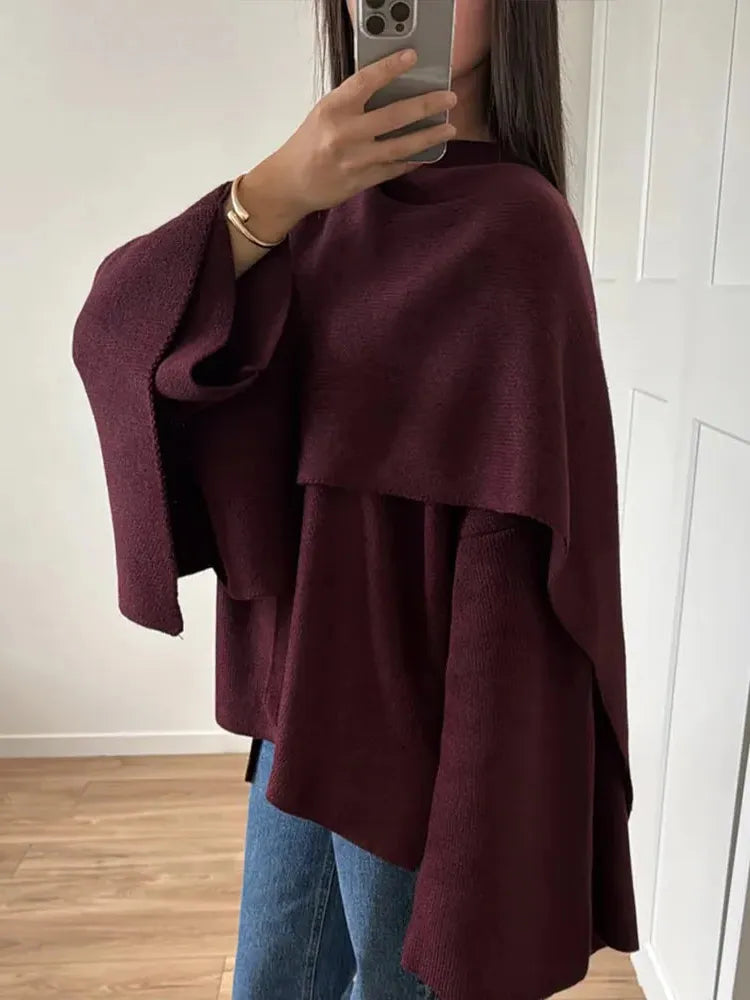 Women's Bordeaux Wrap Coat – Stylish, Warm, Perfect for Casual or Office Wear