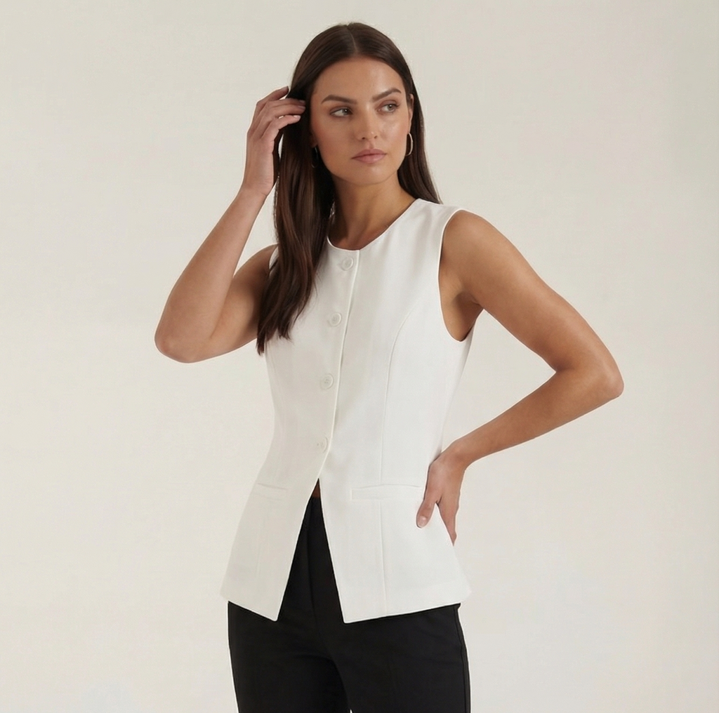 Women's Button-Detail Tank Top - Lightweight Cotton Casual Sleeveless Top for Everyday Wear