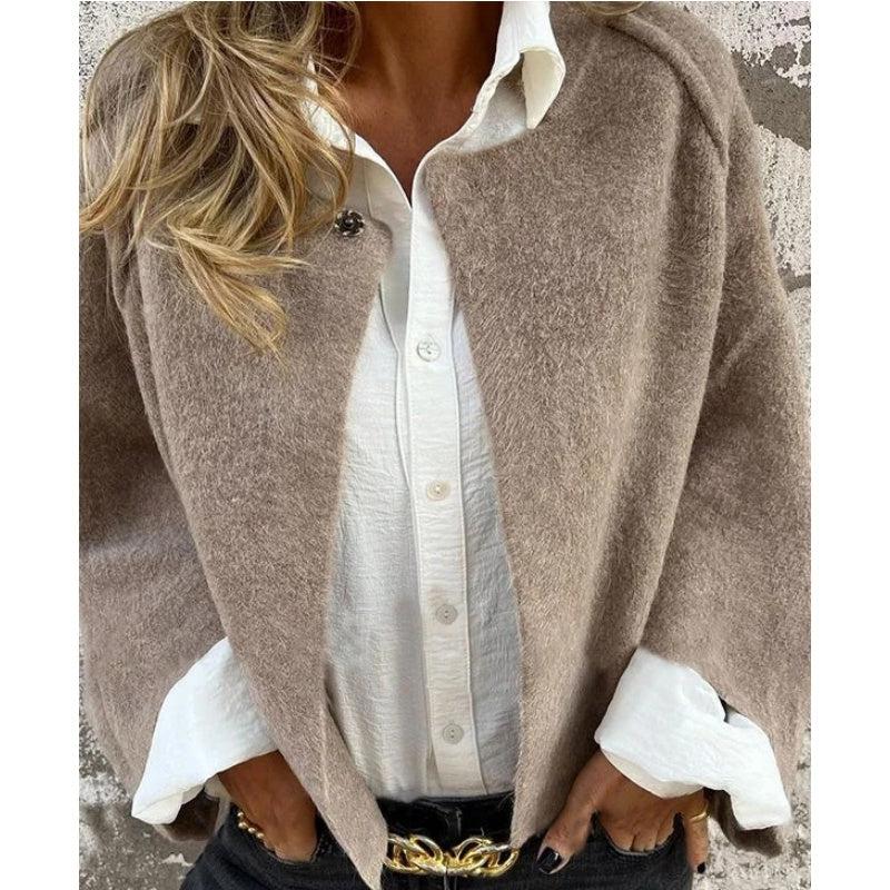 Women's Cashmere Jacket, Loose Fit – Casual, Office