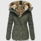 Women's Hooded Parka Coat – Everyday Winter Coat – Green
