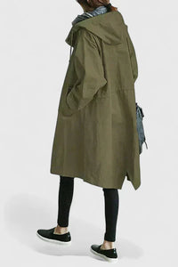 Women's Oversized Hooded Coat – Everyday Winter Layer – Army Green