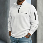 Women's Waffle Knit Long Sleeve Jumper – White