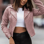 Women's Classic Biker Jacket in Black Leather – Casual, Everyday Wear