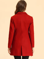 Women's Classic Wool Coat with Collar – Casual, Office