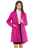 Women's Classic Wool Coat with Collar – Casual, Office