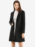 Women's Classic Wool Coat with Collar – Casual, Office