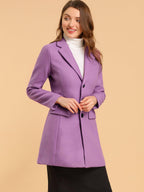 Women's Classic Wool Coat with Collar – Casual, Office