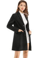 Women's Classic Wool Coat with Collar – Casual, Office