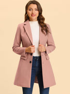 Women's Classic Wool Coat with Collar – Casual, Office