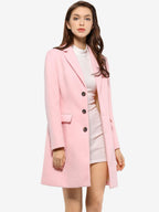 Women's Classic Wool Coat with Collar – Casual, Office