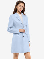 Women's Classic Wool Coat with Collar – Casual, Office