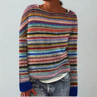 Women's Retro Knit Jumper – All-Day Comfort – Rainbow