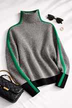Women's Contrast Stripe Pullover – Casual, Everyday Wear