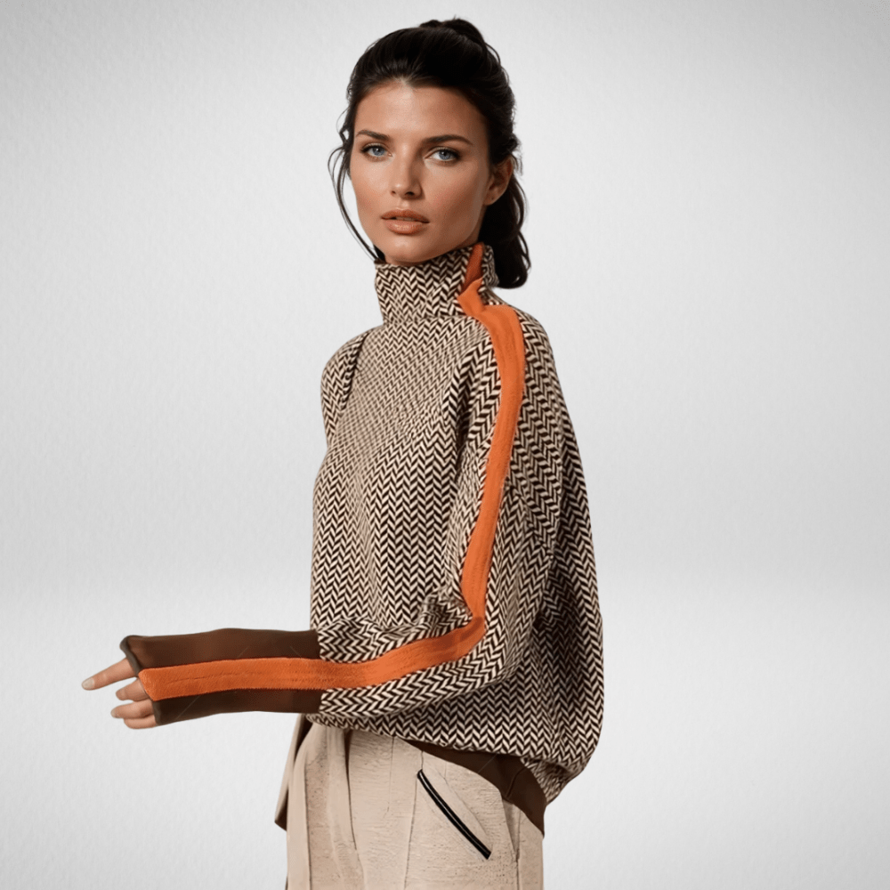 Women's Contrast Stripe Pullover – Casual, Everyday Wear