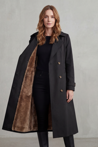 Women's Faux Fur Lined Double-Breasted Winter Coat