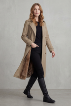 Women's Faux Fur Lined Double-Breasted Winter Coat