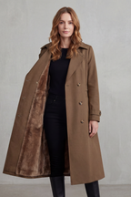 Women's Faux Fur Lined Double-Breasted Winter Coat