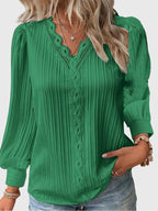 Women's Classic Pullover Blouse – Tailored Fit – Green